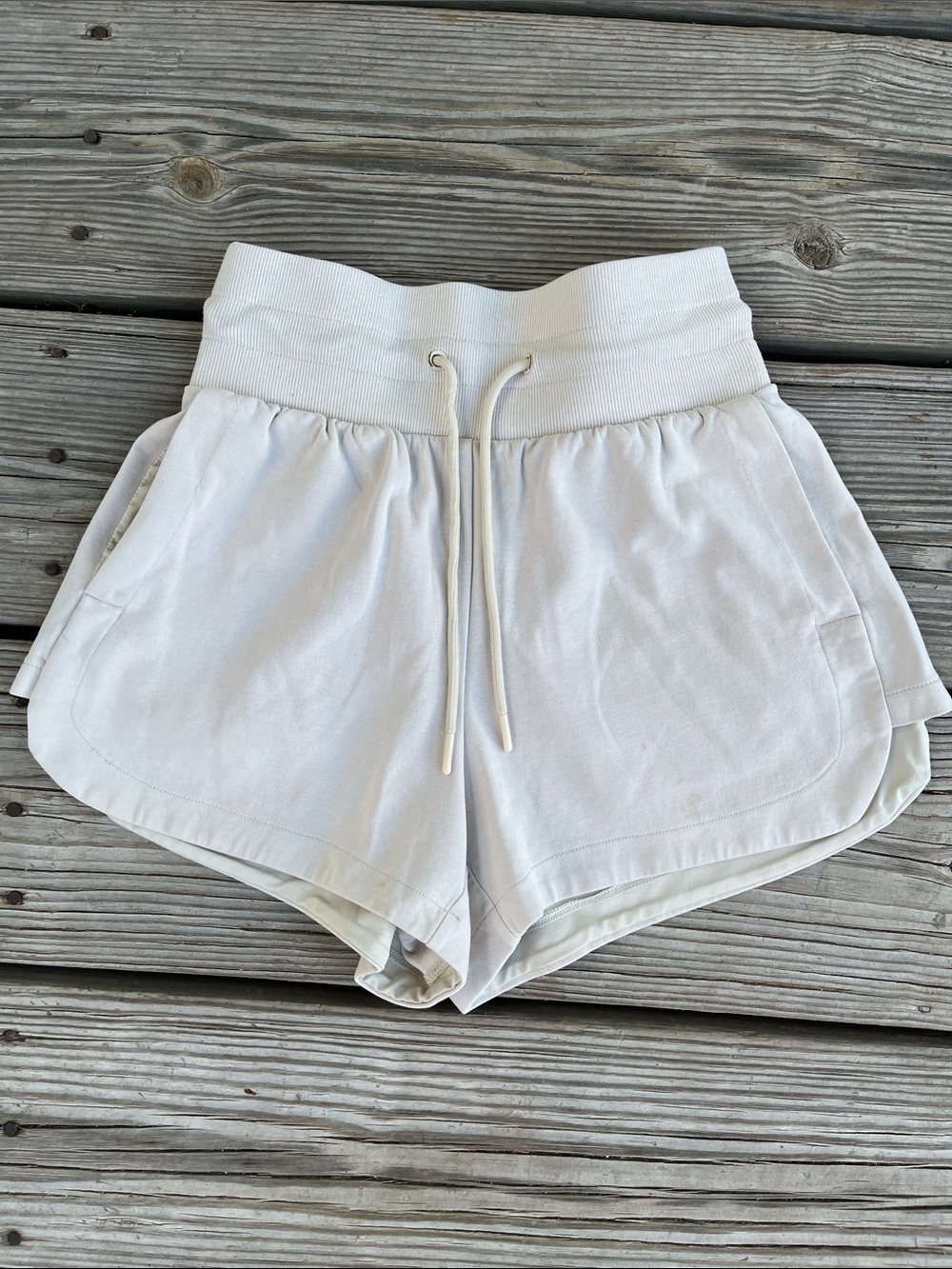 Old Navy White Ribbed-Waist Athletic Shorts